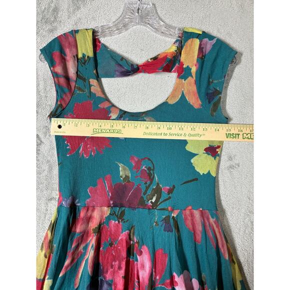 Anthropologie Weston Wear Quinby Dress Med Mesh Tulle Floral Coquette Open Back - Picture 12 of 16